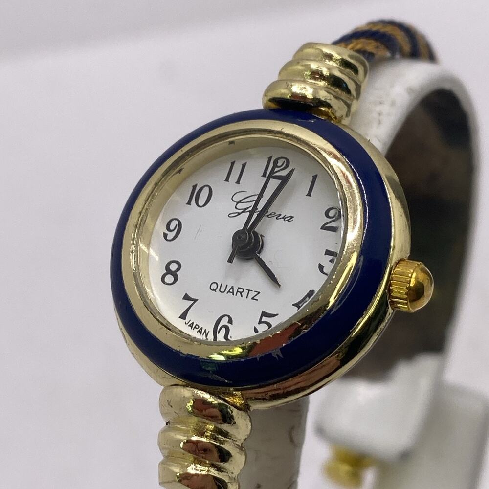 Vintage Geneva Cuff Bangle Watch Works New Battery